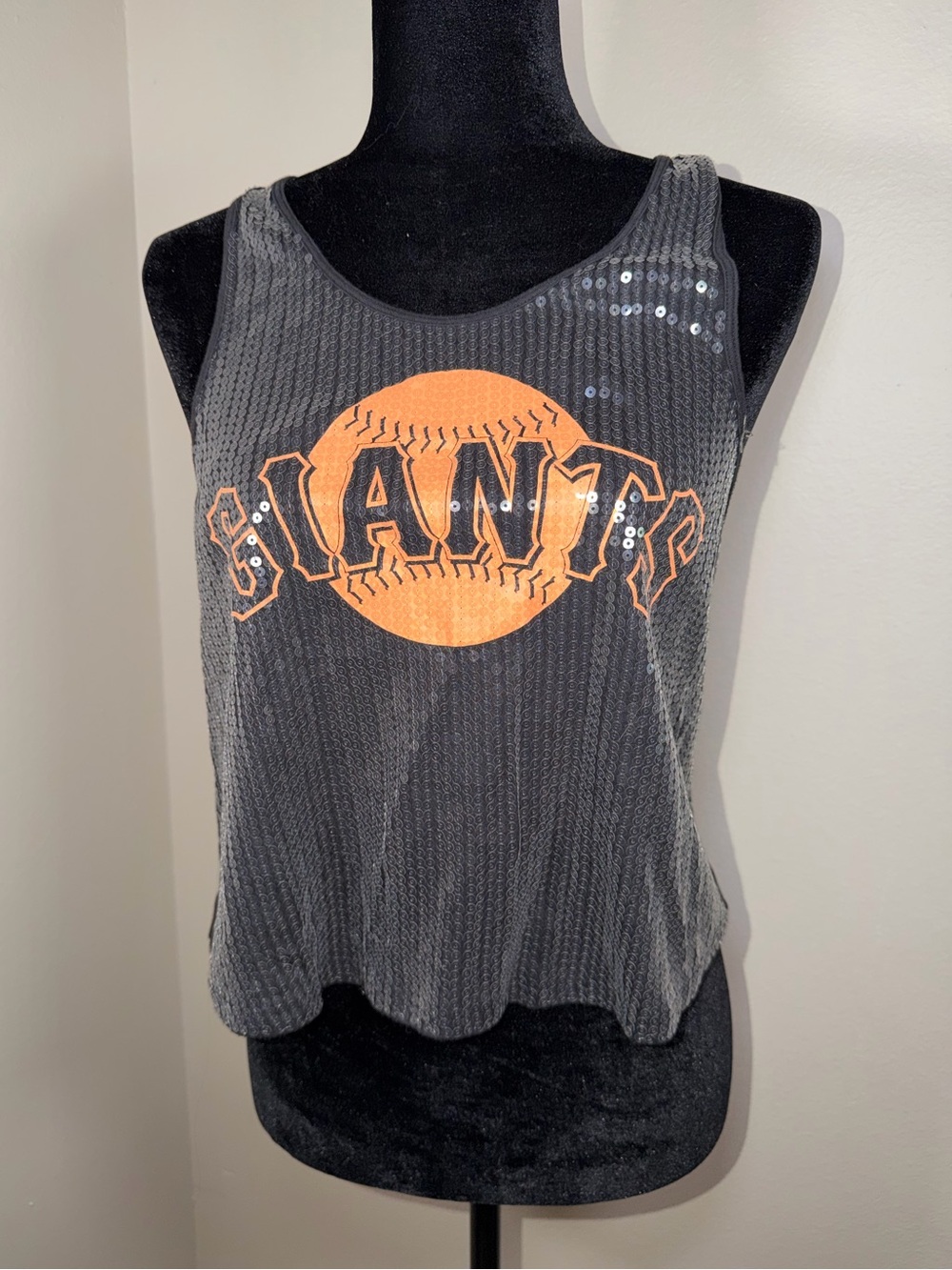 PINK Victoria’s Secret 2010s Sequins Sparkly Sporty Graphic Tank Top Athleisure